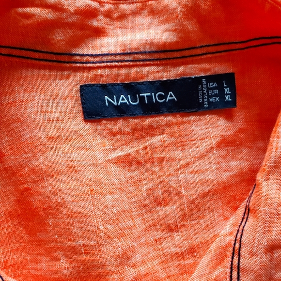 Men's 100% Linen button down shirt with front pocket. - Picture 3 of 6